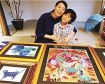 母子の歩み絵画に 自閉症の長男と２人展