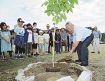 みなべ↔ブラジル／母校に咲け　友好の象徴／日系谷口さんが国花植樹