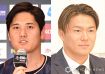 大谷翔平＆山本由伸、喜びのびしょ濡れ2ショット　旗を持ったポーズにツッコミ「バスガイドさんｗ」