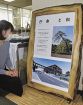 老木のマツ、額縁に／田辺市　庁舎玄関に展示、新庁舎へも