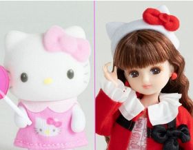 対談したハローキティとリカちゃん (C) 2024 SANRIO CO., LTD.  著作：（株）サンリオ (C) 2024 SANRIO CO., LTD.  APPROVAL NO.L653903