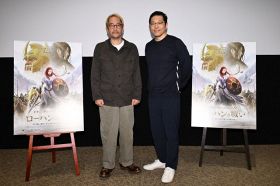 『ロード・オブ・ザ・リング／ローハンの戦い』制作報告会見に出席した神山健治監督、SOLA ENTERTAINMENT代表のジョセフ・チョウ氏