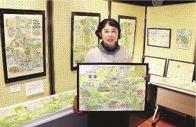 熊野古道など約３０点／２８日まで　すさみで絵地図展