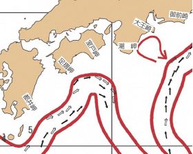 紀南周辺の海流図（２月７日発行）