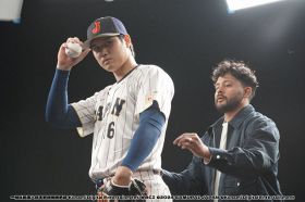 大谷翔平が出演するゲーム『プロスピA』CM撮影の様子