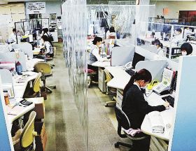 業務は止めない／コロナ対策／分散勤務や事業仕分け／紀南の企業や自治体