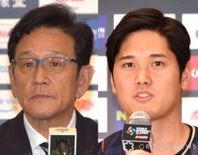 （左から）栗山英樹氏、大谷翔平 （C）ORICON NewS inc.