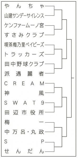 梅の里社会人野球の組み合わせ