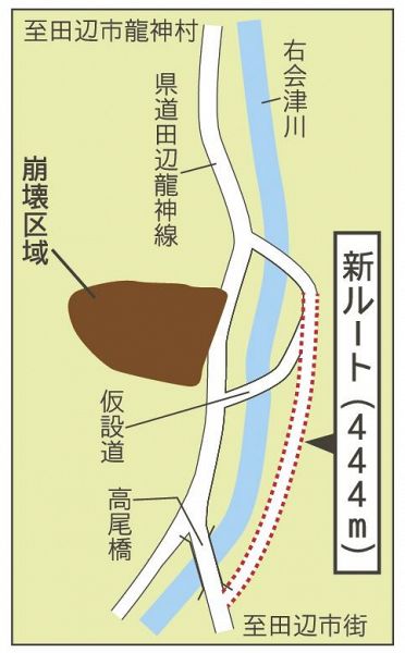 地図　新ルート（４４４メートル）