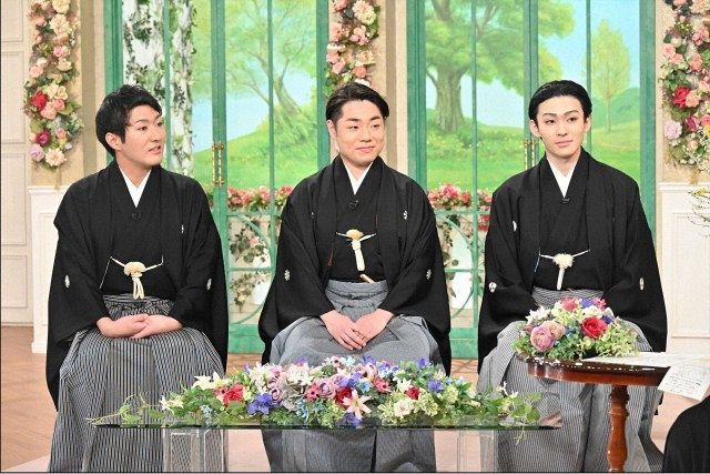 『徹子の部屋』に出演する中村橋之助、中村鷹之資、市川染五郎（C）テレビ朝日